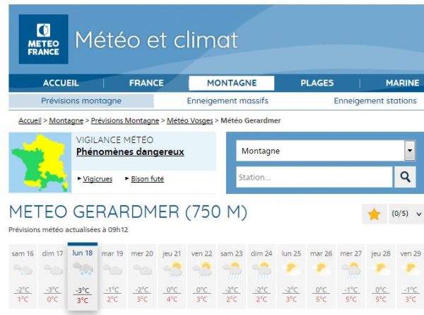 meteo Gerardmer